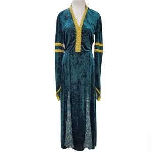 Spirit maxi dress medium green velour Renaissance Festival Halloween costume